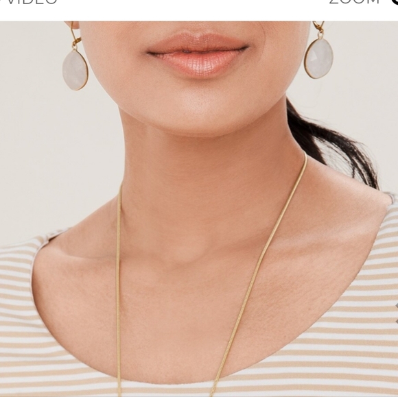 Take all 4 for $15 Chico's Touch of Cool Striped Ballet Elbow Tee. Sand. - Picture 3 of 4